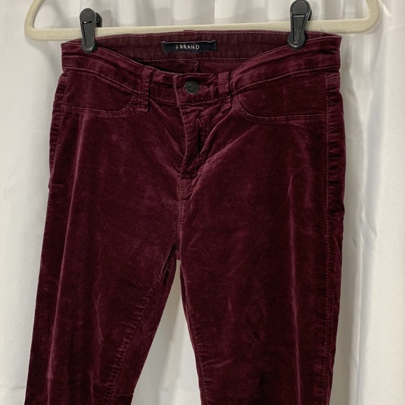 J Brand Pants - HOST PICK!! J Brand Sz 27 deep mulberry velvet look pants.